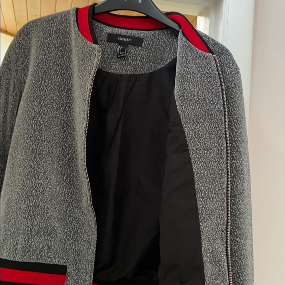 Sparkle Forever 21 silver sparkle  zip up